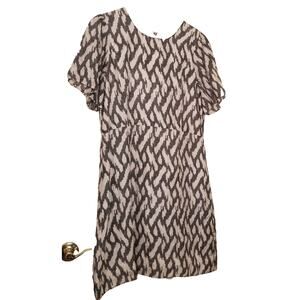 J. Crew Black & White Geometric A-Line Dress - Size 12